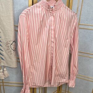 NWT - MSGM Milano Pink & White Striped Smocked Blouse – Size L